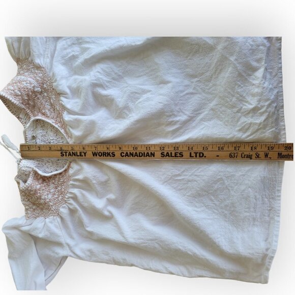 Faherty Laura Embroidered Top Whisper White Cotton XS Phoebe Buffay Boho Hippie - Picture 15 of 16